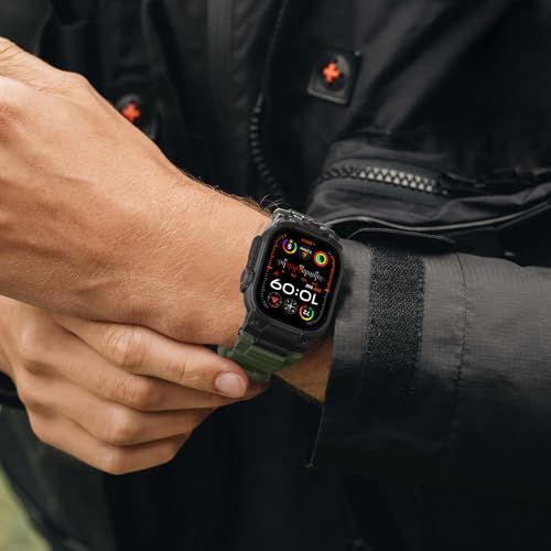 Bandletic Compatible with Apple Watch Band Ultra 3 2 1 49mm, Soft Silicone Sport Comfort Resistant Breathable Band with Protective Film, Only for iWatch Ultra 49mm Bands for Men Women