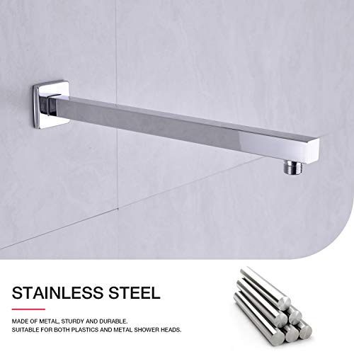 Shower Arm with Flange 16 Inch Stainless Steel Overhead Shower