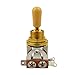 Musiclily Metric 3 Way Short Straight Guitar Toggle Switch Pickup Selector for Epiphone Les Paul Electric Guitar,Gold Top with Cream Tip