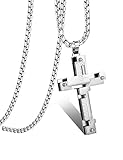 Jstyle Jewelry Stainless Steel Mens Cross Necklace for Men Pendant for Boys 24 Inch Chain