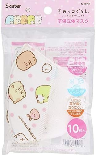 Amazon Co Jp スケーター 三層構造 不織布 立体 マスク 子供 女性用 10枚入 すみっコぐらし 12 10cm Msks3 ホーム キッチン