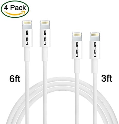 HAUB 4-Pack Charging Cord for iPhone Ipad 2 Cables 6 Feet Extra Long and 2 Cables 3 Feet Long