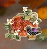 Plaid Pumpkin Beaded Counted Cross Stitch Halloween Ornament Kit Mill Hill 2006 Autumn Harvest MH18-6205