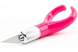 Excel Blades K71 Fingertip Craft Knife – 7-Inch Ergonomic Hobby Knife with Finger Loop – Precision Cutting Tool for Paper, Vinyl, Foam, and Stencils – Includes #11 Blade and Safety Cap – Pink