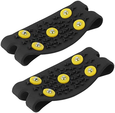iStary Ice Snow Grips, 5 Nail Silicone Slip-on Shoe Grippers,Snow Ice Climbing Anti Slip Spikes Grips Shoes Cover, Slip On Boots Shoes Cover Fit for Hiking Fishing Climbing