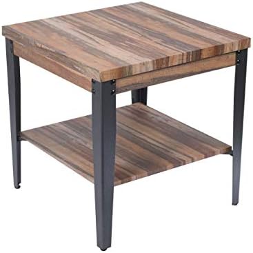 Waski Space Vintage Industrial Rectangular Shape with Storage Bottom Shelf Coffee Table