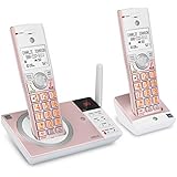 AT&T CL82257 DECT 6.0 Expandable Cordless Phone with Answering System and 2 Handset Rose Gold