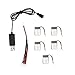 Evik 5X 3.7V 150mAh 20C Battery and USB Cable Set For JJRC H20 RC Quadcopter (batteries)