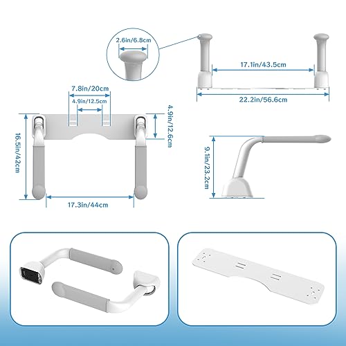 Heuffe Standing Aid Toilet Foldable, Robust Toilet Standing Aid No Drilling, Toilet Support Frame, Toilet Handle for Disabled People, Toilet Frame Freestanding