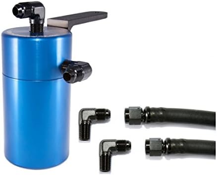 Elite Engineering Standard PCV Oil Catch Can & Hardware with Black AN Fittings for 2014+ Corvette Stingray (Z51 w/Dry Sump) - BLUE