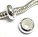 Queenberry Sterling Silver Focal Round Stopper with Rubber Bead for European 3mm Cable Chain Charm Bracelets