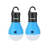 2 Pack/4 Pack E-TRENDS Portable LED Lantern Tent Light Bulb for Camping Hiking Fishing Emergency Lights, Battery Powered Lamp with 6 AAA Batteries