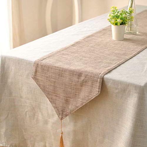 Table Runner 100% Cotton Linens Japanese Style Plain Pure Color for
Family Dinner Tea Coffee TV Cabinet Gatherings Indoor Outdoors(Coffee
12x55 Inches)