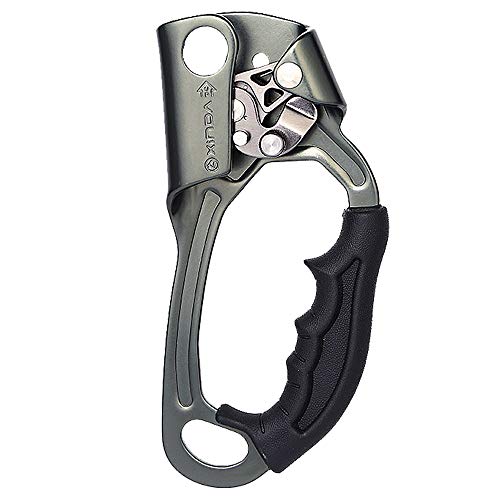 XINDA Climbing Hand Ascender for Arborist Tree Climbing Rigging 8-12mm Rope CE UIAA (Right Hand and Left Hand) (Right-Gray(Upgrade))