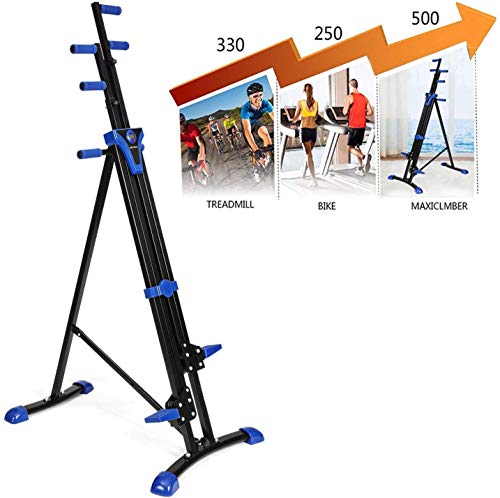 Hurbo Vertical Climber Home Gym Exercise Folding Climbing Machine Exercise Bike for Home Body Trainer Stepper Cardio Workout Training Non-Stick Grips Legs Arms Abs Calf (Black Blue) - Thumbnail 4