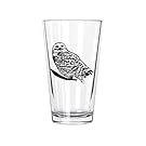 Corkology Snowy Owl Pint Glass, Clear