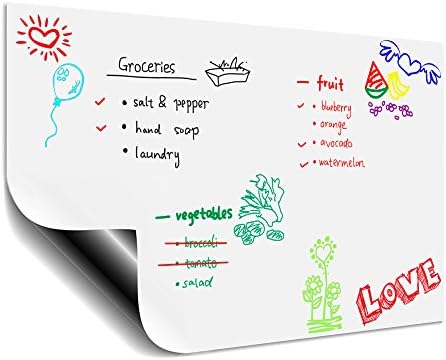 Quartet Magnetic Fridge Whiteboard, Big Clear Refrigerator/Steel Surface Message White board 17" x 11" for men and kids - Easy Erase Board (Whiteboard)