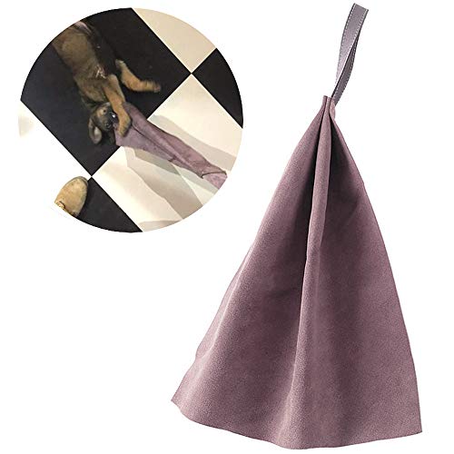 Leather Puppy Bite Rag Dog Tug Toy with Handle Tug of War Dog Toy