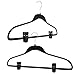 TechZoo (28 Pack) Black Plastic Finger Clips for Hangers, Pants Hanger Clips, Strong Pinch Grip Clips for Use with Slim-line Clothes Hangers, Clips for Velvet Hangers