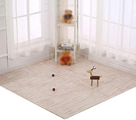 Mahfei Interlocking Foam Floor Mats Puzzle Pad Wood Texture Living