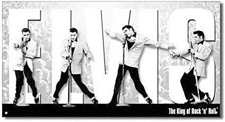 Elvis Presley King OF Rock & Roll Music Vintage Retro Tin Sign Metal Sign Metal Poster Metal Sticker Metal Decor Wall Sign Wall Poster Wall Sticker Wall Decor