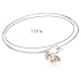 Plated Bronze Two Tone Heart Charm Bangle Bracelet, 7.25