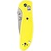 Benchmade - Mini Griptilian 556 EDC Manual Open Folding Knife Made in USA, Drop-Point Blade, Plain Edge, Satin Finish, Yellow Handle