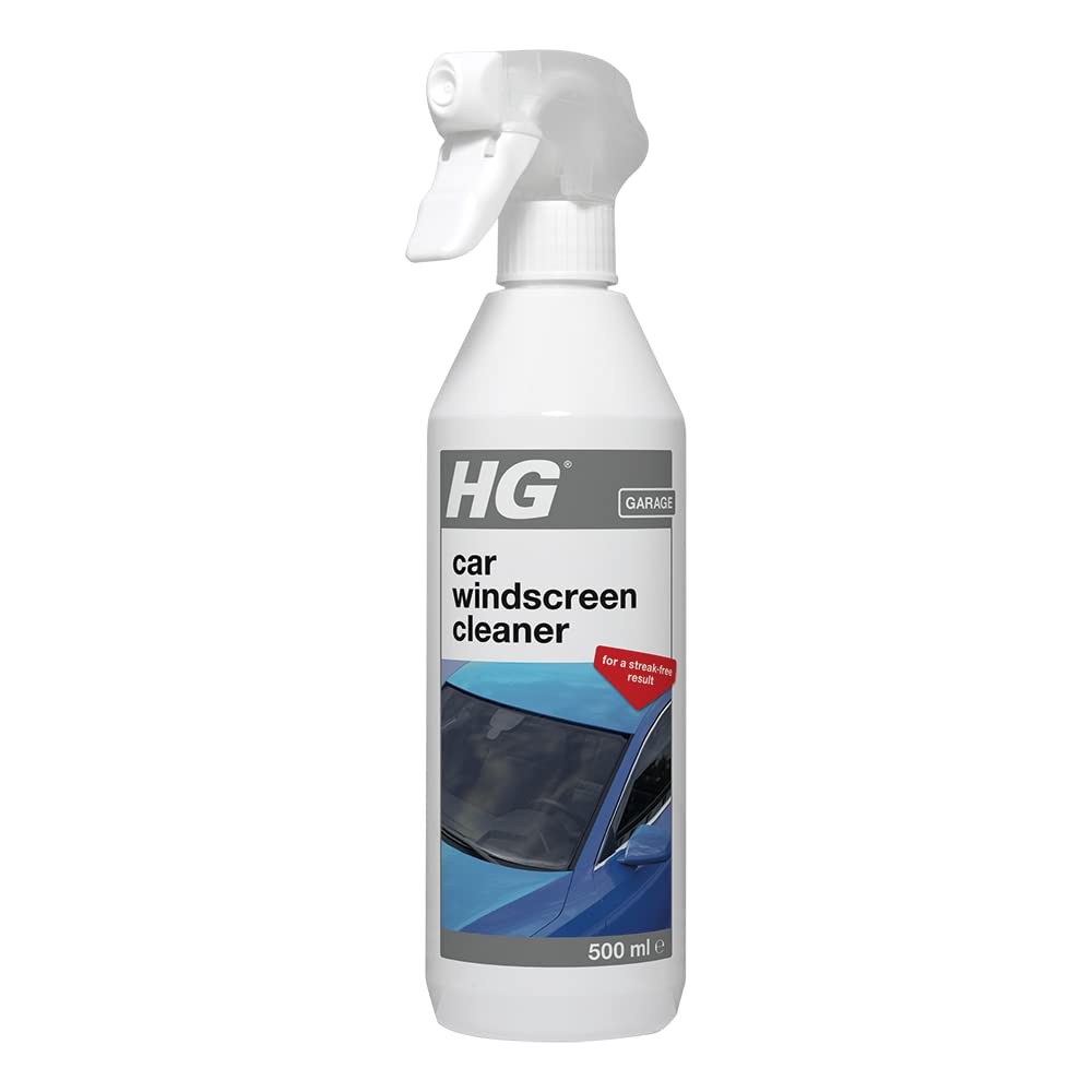 HG Car Windscreen Cleaner, Streak Free Car Window Cleaner, Professional Windscreen Wash Cleans Screens, Windows & Mirrors, Interior & Exterior Glass Spray - 500ml