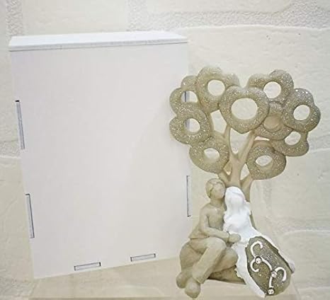 Pareja novios Love Árbol de la vida de 12 cm caja regalo madera: Amazon.es: Hogar