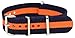 Clockwork Synergy® Classic Nylon Nato watch straps bands (20mm, Navy/Orange)