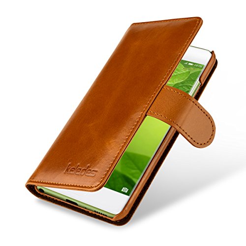 Keledes Genuine Leather Wallet Case Compatible With Huawei P10