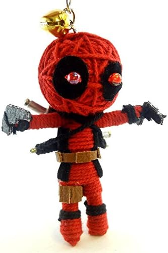 DEADPOOL VOODOO KEYCHAIN KEY RING HANDMADE STRING DOLL HANDCRAFT CARTOONS TOY