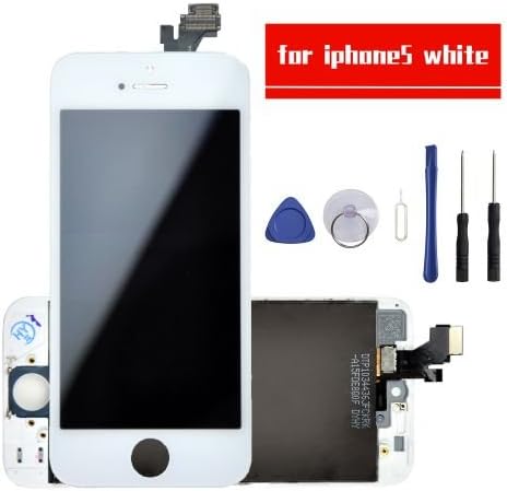 LCD Touch Screen Digitizer Frame Assembly Full Set LCD Touch Screen Replacement for iPhone 5 (WHITE)