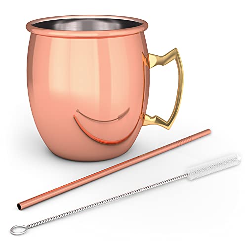 beyond Moscow Mule Becher Set Kupferbecher - Becher aus Kupfer mit Strohalmen & Geschenkbox I Moskau Mule Kupfertasse… – Bild 3