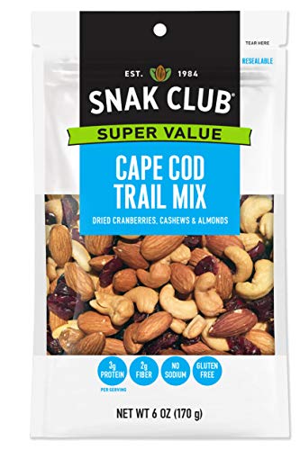 Snak Club All Natural Cape Cod Trail Mix, Non-GMO, 6-Ounces, 6-Pack
