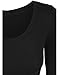 KOGMO Womens Long Sleeve Crop Top Solid Round Neck T Shirt -M-BLACK