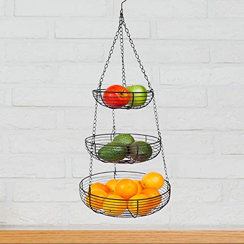 Home-Intuition-3-Tier-Hanging-Basket-Heavy-Duty-Wire-Round-Black