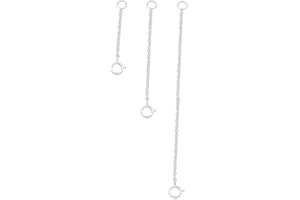 Healifty 3 pcs 925 Sterling Silver Necklace Extender Chain Bracelet Anklet Chain Set Jewelry Making Accessories for Necklace 