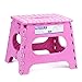 ACSTEP Folding Step Stool for Adults-11 Height Lightweight Plastic Stepping Stool. Foldable Step Stool Hold up to 300lbs Non Slip Collapsible Stool Pink