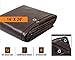 16' x 20' Super Heavy Duty 16 Mil Brown Poly Tarp Cover - Thick Waterproof, UV Resistant, Rip and Tear Proof Tarpaulin with Grommets and Reinforced Edges - by Xpose Safety