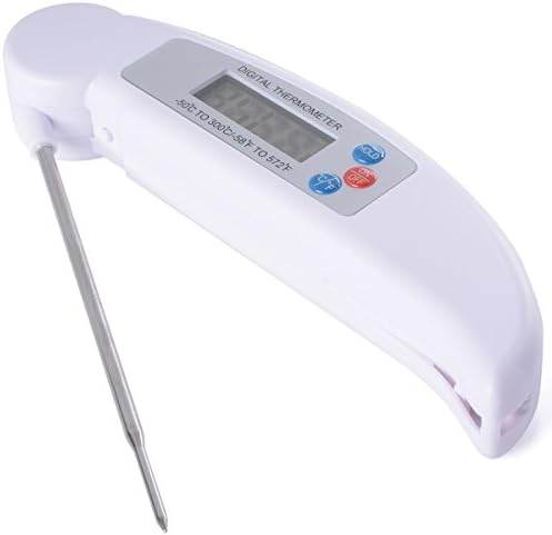 TBBSC Digital Kitchen Cooking Food Meat Thermometer for Grill BBQ Candy Beef Milk Bath Water (White)