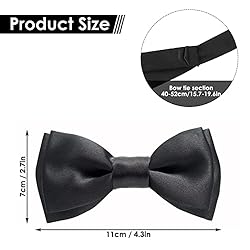 Yolev Black Bow Tie for Boy, Men Adjustable