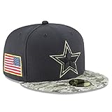 New Era 59Fifty Hat NFL 2016 Dallas Cowboys Salute to Service Official Gray Cap