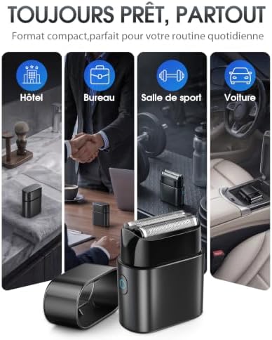 Rasoir Électrique Homme À Grille, Mini Rasoir Voyage 90g
