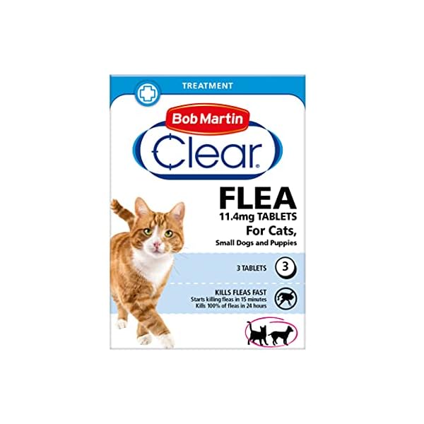 Bob Martin Clear | Cat Flea Tablets, also Suitable for Small Dogs and Puppies (1-11 kg) | Effective Treatment, Kills 100…