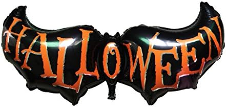 Flying Fish Halloween Inflatable Pumpkin &amp; Bat Decoration Thickened Gold Foil Air-filled Balloons for Party Supplies Decoration (BAT)
