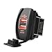 MICTUNING Dual USB Charger Socket Rocker Switch Style with Red LED Light Universal USB Devices Power Outlet for Car Boat Trucks RV