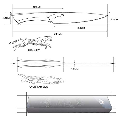 5 inch Damascus Utility knife by Findking-New Design Cheetah series-9CR18MOV damascus steel w/ebony wood handle
