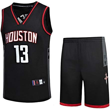 Chándal de Baloncesto for Hombre Houston Rockets No. 13 Harden Jerseys Traje de Baloncesto Jersey Negro Vintage Chaleco sin Mangas Bordado y Pantalones Cortos XIKJUK (Size : L): Amazon.es: Deportes y aire