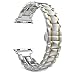 MoKo Band for Apple Watch Series 3 Bands, Stainless Steel Metal Replacement Smart Watch Strap Bracelet for iWatch 38mm 2017 Series 3 / 2 / 1 - Silver and Gold (Not Fit iWatch 42mm)